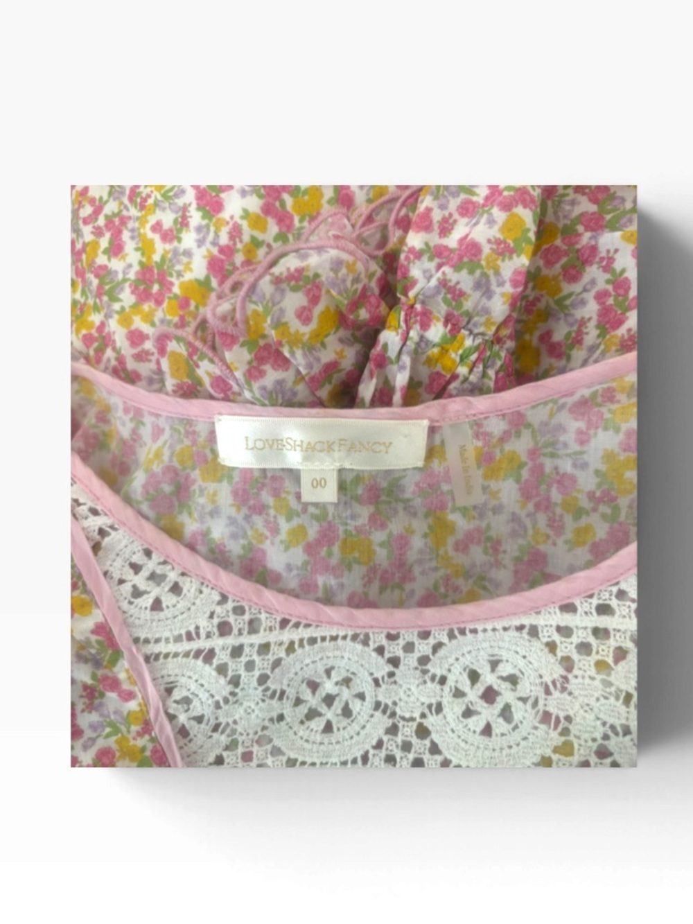 LoveShackFancy Floral Cotton Marquise Dress - Size 00 - Picture 4 of 4